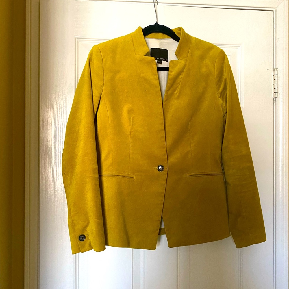 Lime colored Banana Republic Velvet jacket - hardly worn